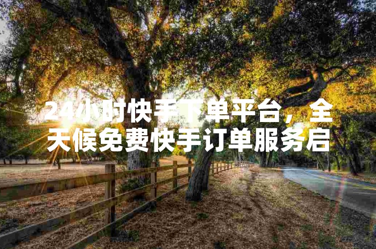 24小时快手下单平台，全天候免费快手订单服务启动。