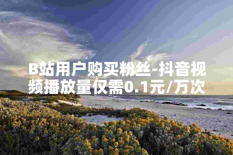 B站用户购买粉丝-抖音视频播放量仅需0.1元/万次