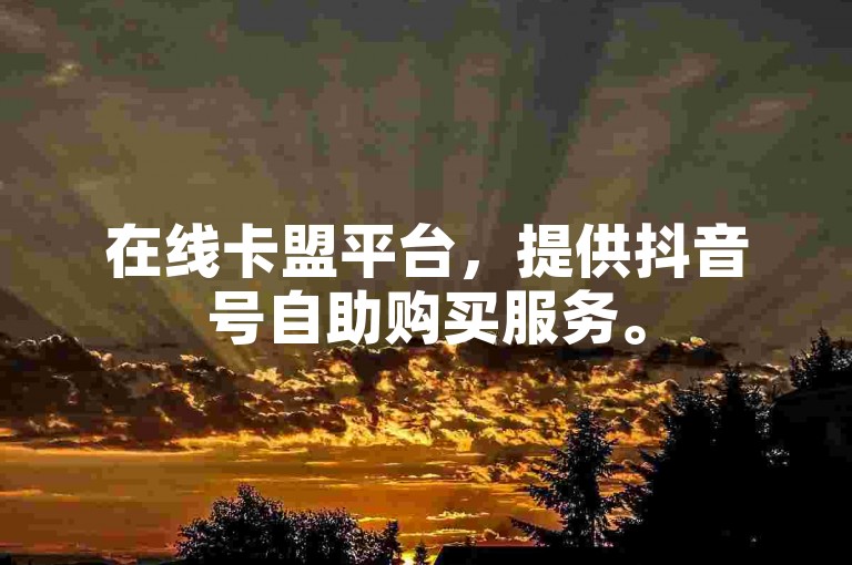 在线卡盟平台，提供抖音号自助购买服务。