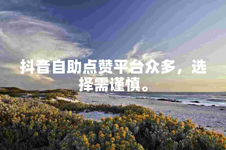 抖音自助点赞平台众多，选择需谨慎。