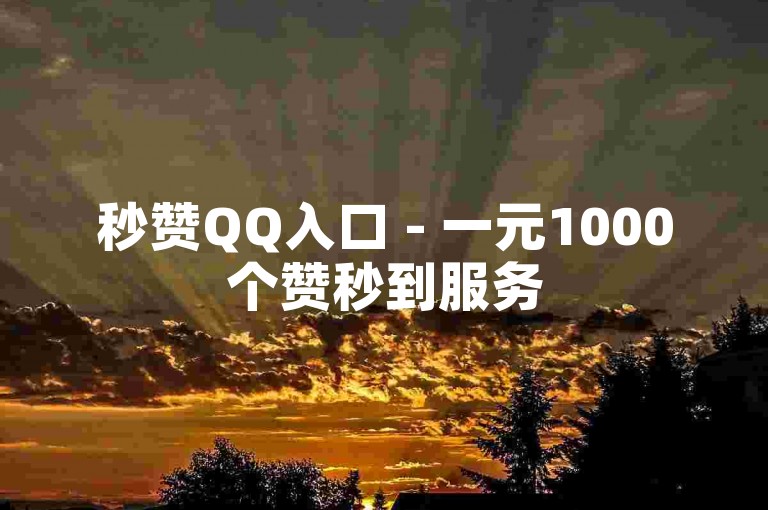 秒赞QQ入口 - 一元1000个赞秒到服务