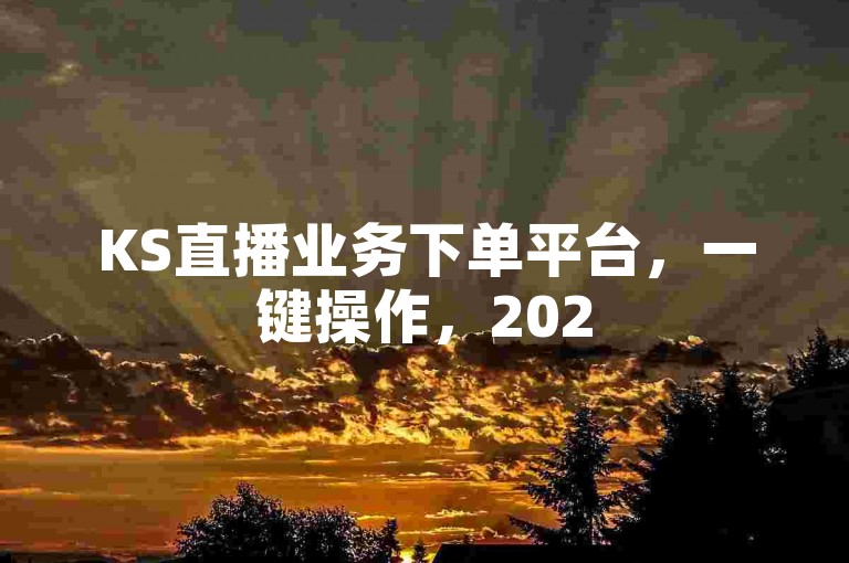 KS直播业务下单平台，一键操作，2025必备技能！