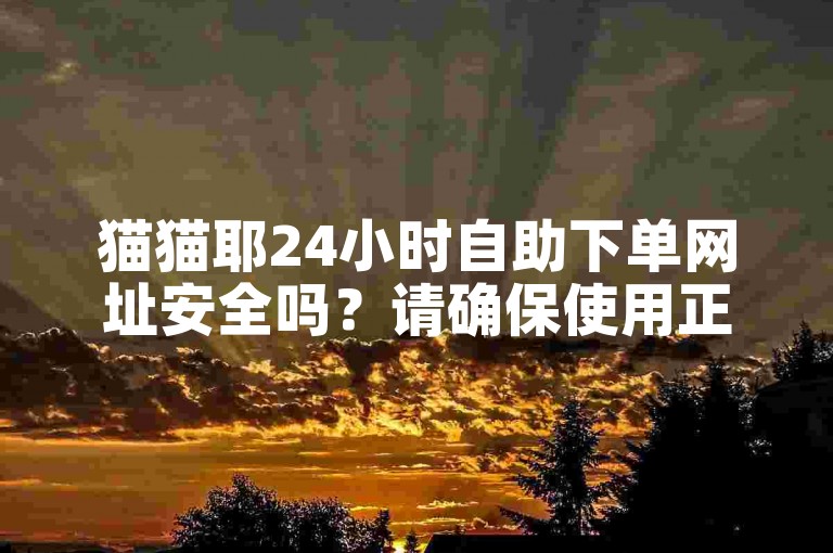 猫猫耶24小时自助下单网址安全吗？请确保使用正规渠道。