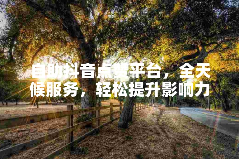 自助抖音点赞平台，全天候服务，轻松提升影响力。