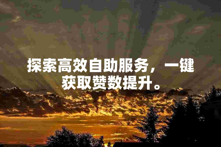 探索高效自助服务，一键获取赞数提升。