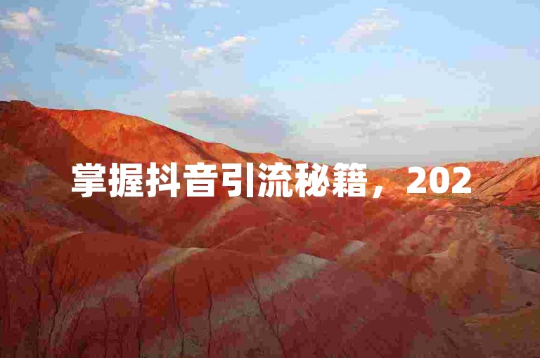 掌握抖音引流秘籍，2025年必备技巧！