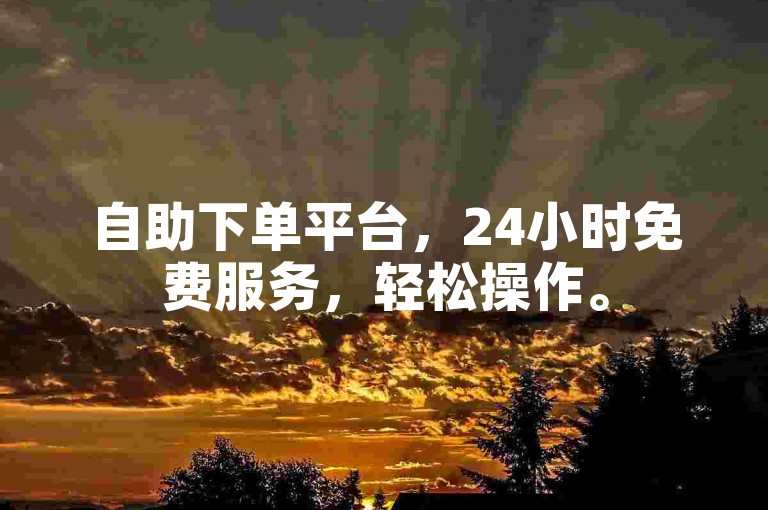 自助下单平台，24小时免费服务，轻松操作。