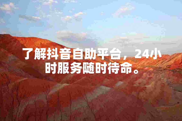 了解抖音自助平台，24小时服务随时待命。