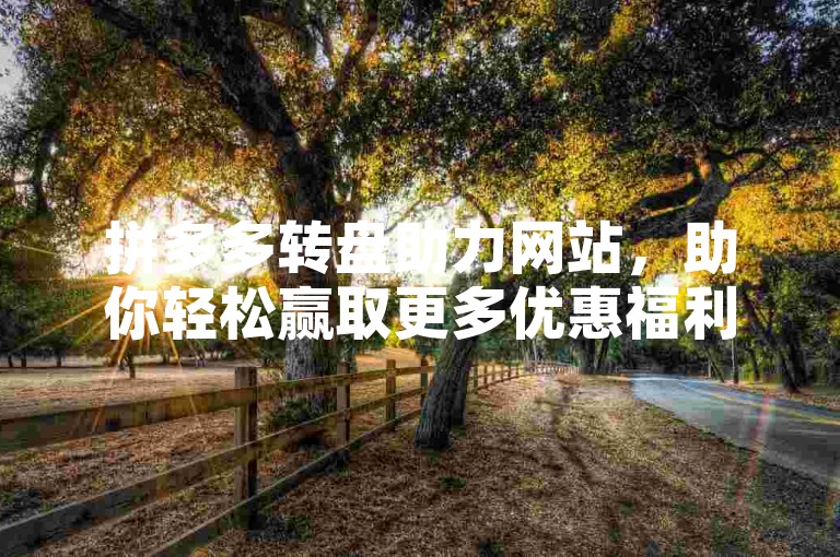 拼多多转盘助力网站，助你轻松赢取更多优惠福利。