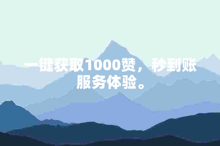 一键获取1000赞，秒到账服务体验。