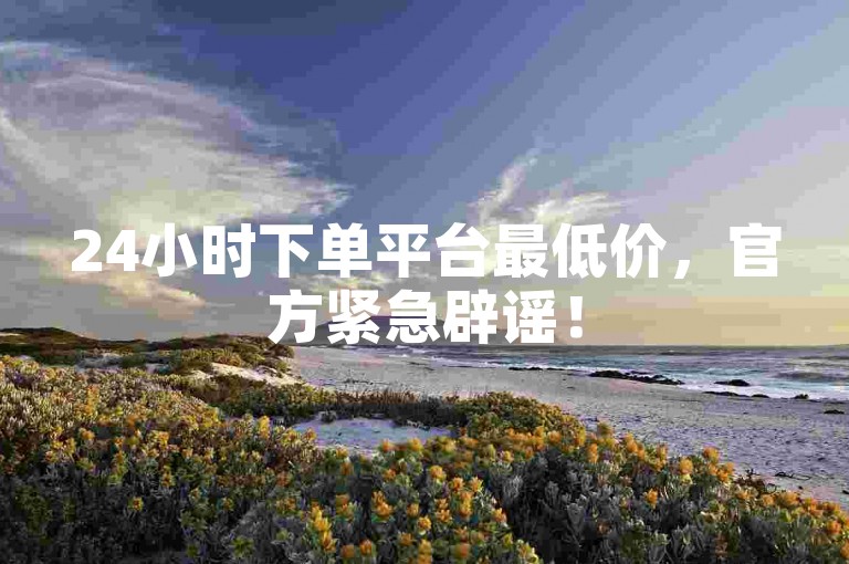 24小时下单平台最低价，官方紧急辟谣！