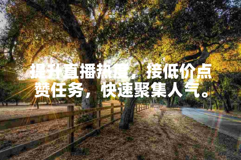 提升直播热度，接低价点赞任务，快速聚集人气。