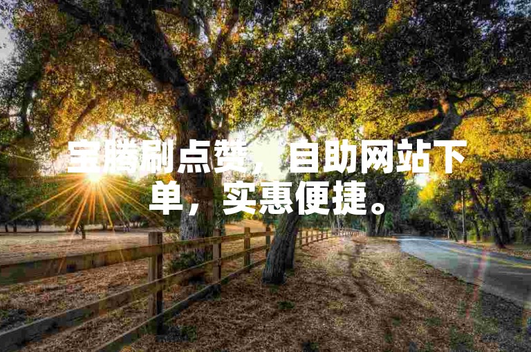 宝腾刷点赞，自助网站下单，实惠便捷。