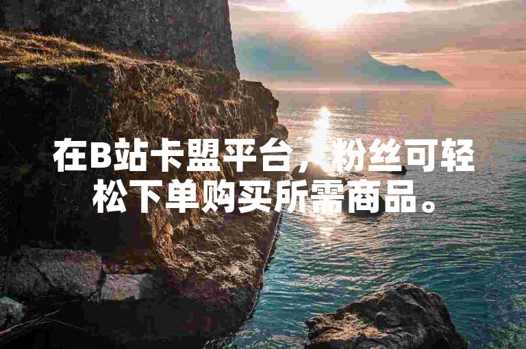 在B站卡盟平台，粉丝可轻松下单购买所需商品。