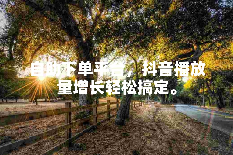 自助下单平台，抖音播放量增长轻松搞定。