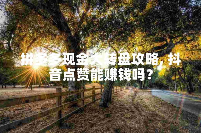 拼多多现金大转盘攻略, 抖音点赞能赚钱吗？