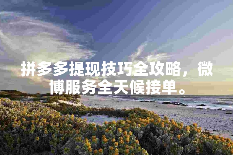拼多多提现技巧全攻略，微博服务全天候接单。
