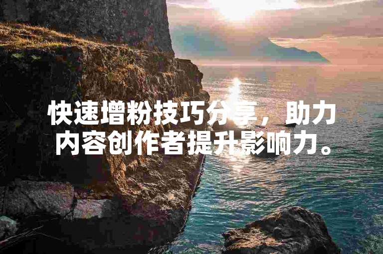 快速增粉技巧分享，助力内容创作者提升影响力。