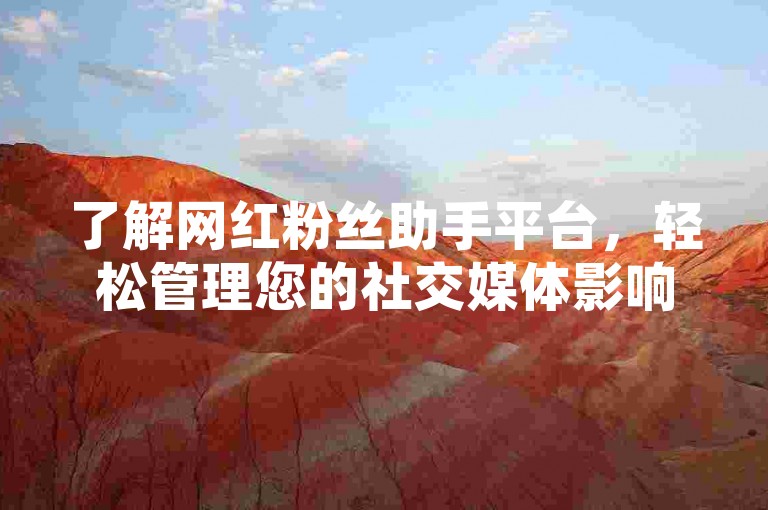 了解网红粉丝助手平台，轻松管理您的社交媒体影响力。