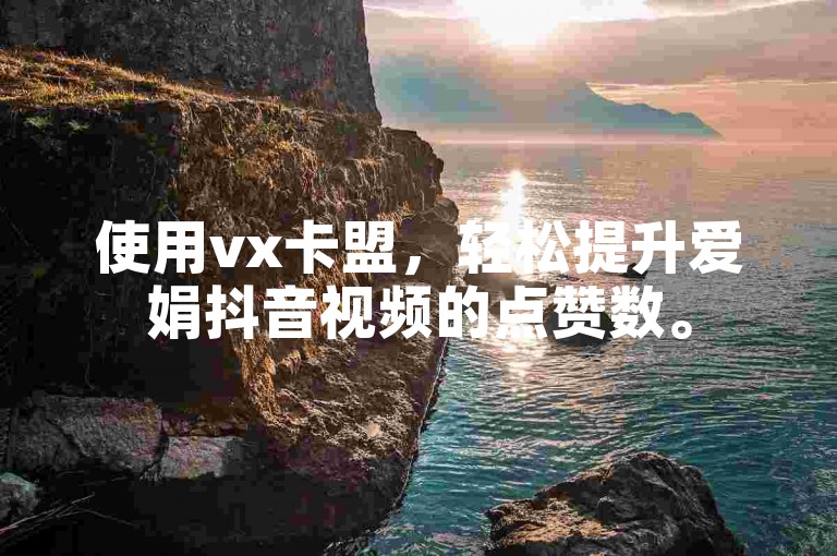 使用vx卡盟，轻松提升爱娟抖音视频的点赞数。