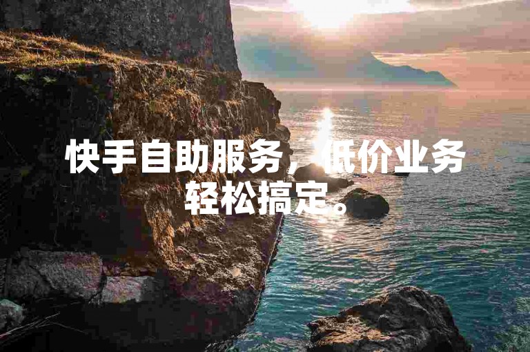 快手自助服务，低价业务轻松搞定。