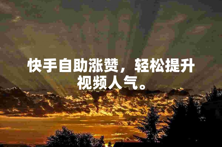 快手自助涨赞，轻松提升视频人气。