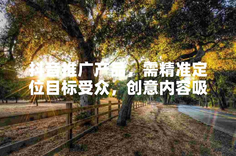 抖音推广产品，需精准定位目标受众，创意内容吸引关注。