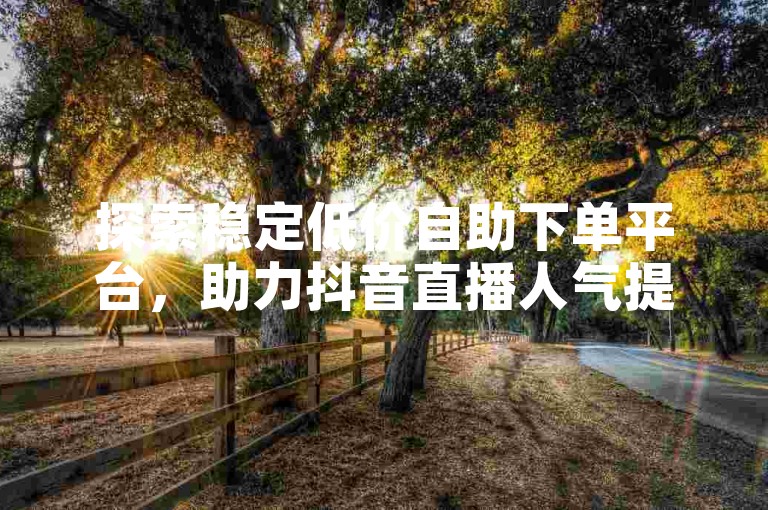探索稳定低价自助下单平台，助力抖音直播人气提升。