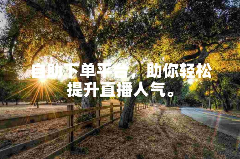 自助下单平台，助你轻松提升直播人气。