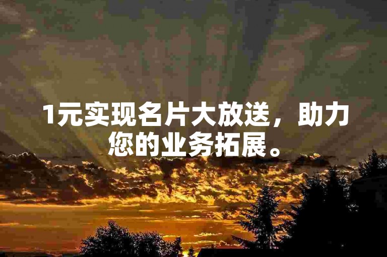1元实现名片大放送，助力您的业务拓展。