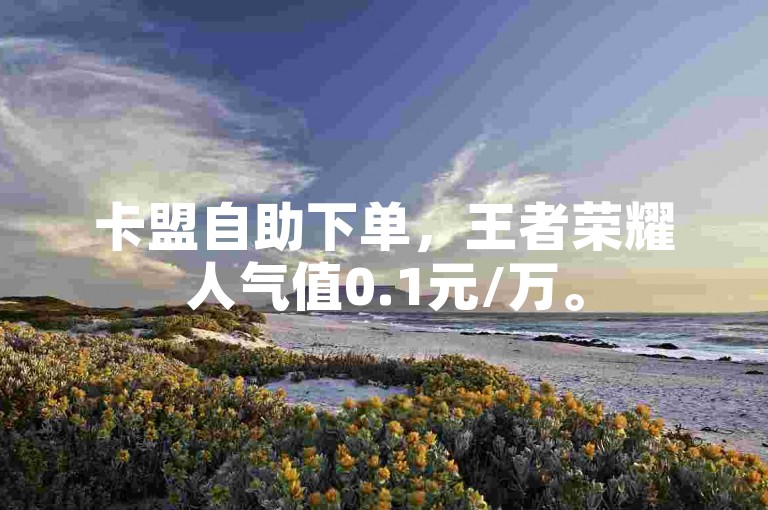 卡盟自助下单，王者荣耀人气值0.1元/万。