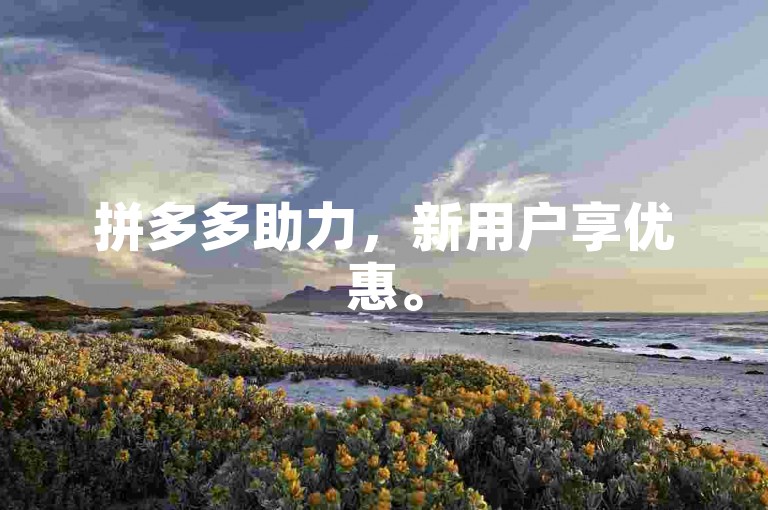 拼多多助力，新用户享优惠。