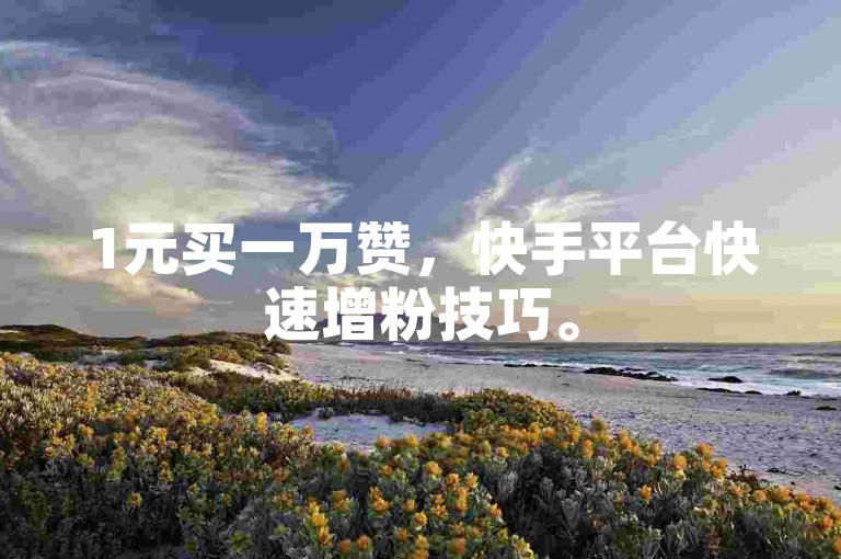 1元买一万赞，快手平台快速增粉技巧。