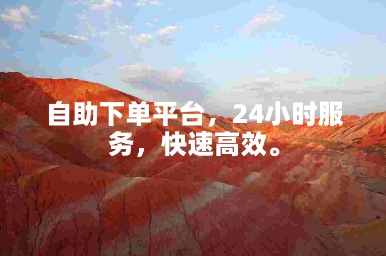自助下单平台，24小时服务，快速高效。