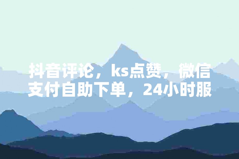 抖音评论，ks点赞，微信支付自助下单，24小时服务。