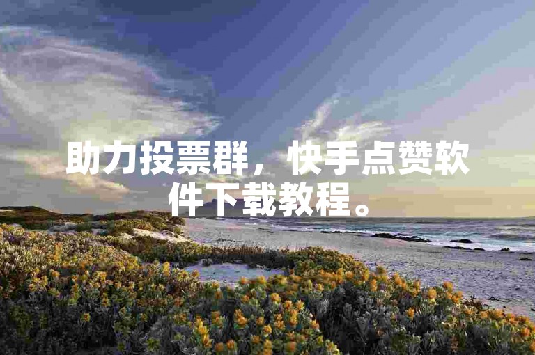助力投票群，快手点赞软件下载教程。