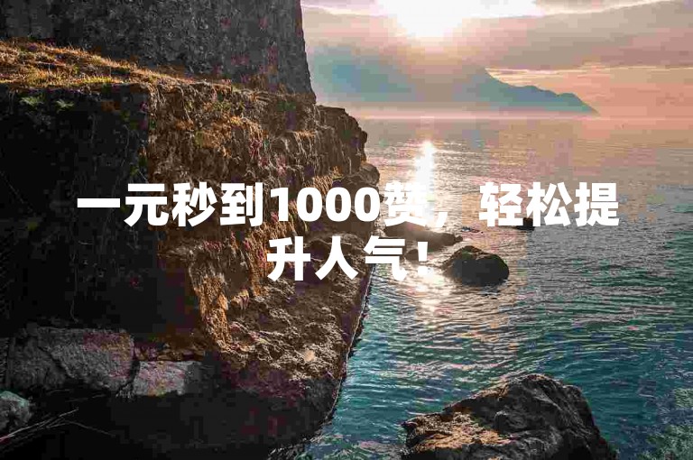 一元秒到1000赞，轻松提升人气！