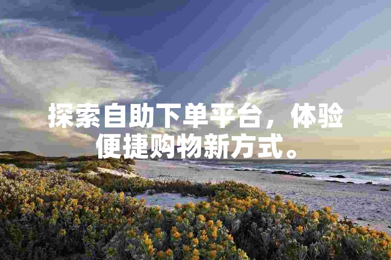 探索自助下单平台，体验便捷购物新方式。