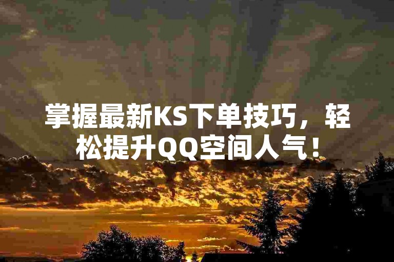 掌握最新KS下单技巧，轻松提升QQ空间人气！