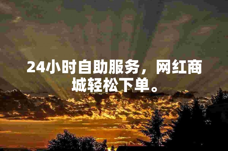 24小时自助服务，网红商城轻松下单。