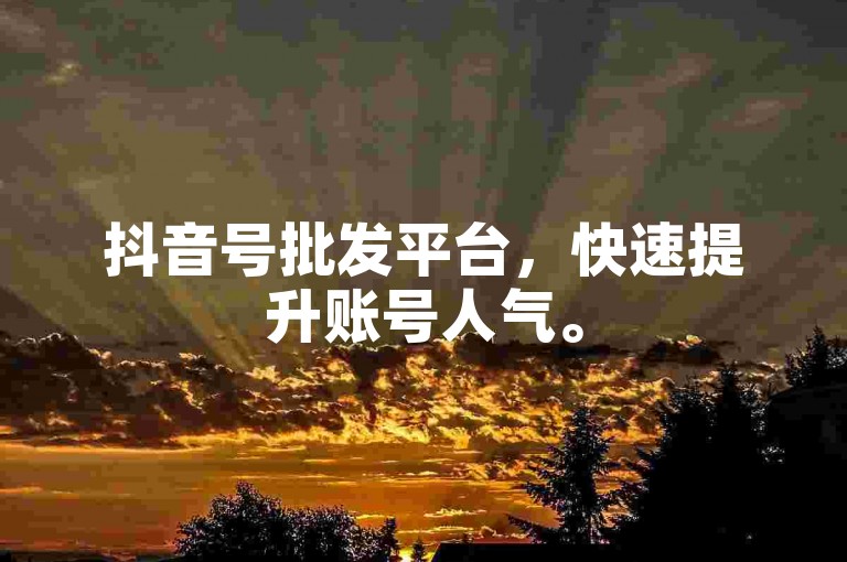 抖音号批发平台，快速提升账号人气。