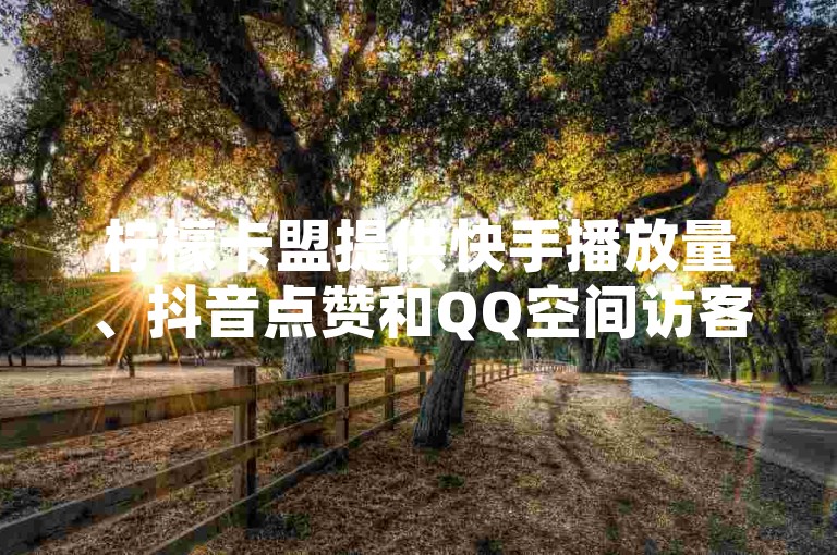 柠檬卡盟提供快手播放量、抖音点赞和QQ空间访客自助服务。