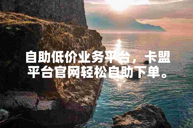 自助低价业务平台，卡盟平台官网轻松自助下单。