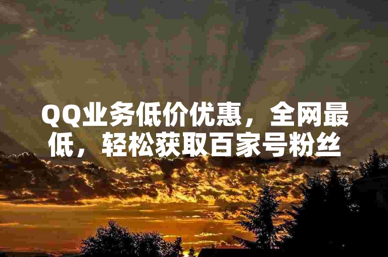 QQ业务低价优惠，全网最低，轻松获取百家号粉丝。