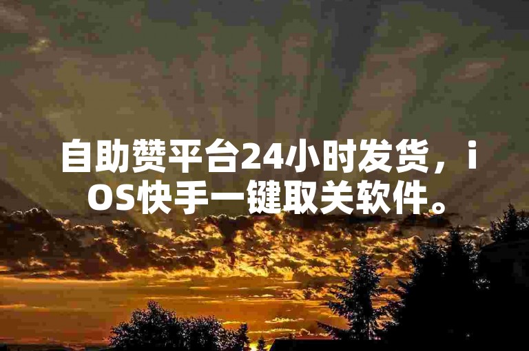 自助赞平台24小时发货，iOS快手一键取关软件。