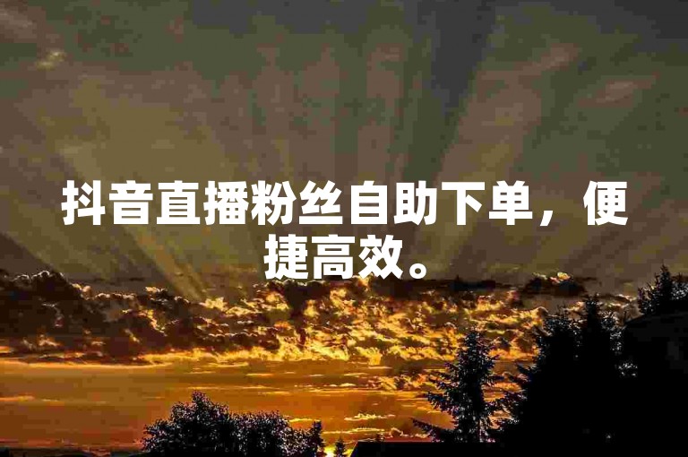 抖音直播粉丝自助下单，便捷高效。