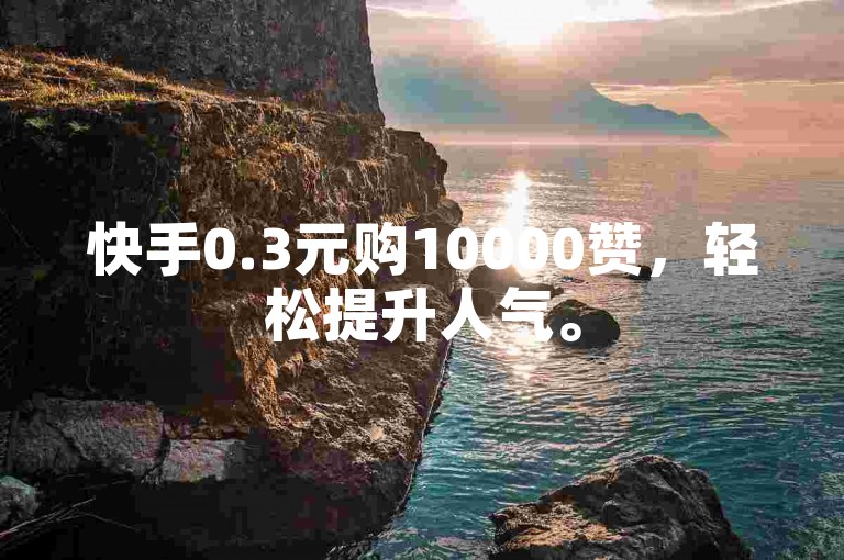 快手0.3元购10000赞，轻松提升人气。