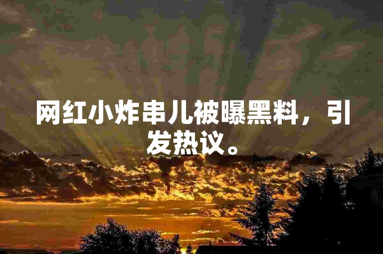网红小炸串儿被曝黑料，引发热议。