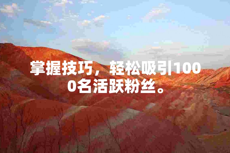 掌握技巧，轻松吸引1000名活跃粉丝。