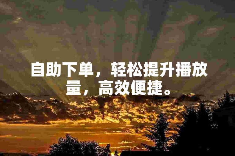 自助下单，轻松提升播放量，高效便捷。